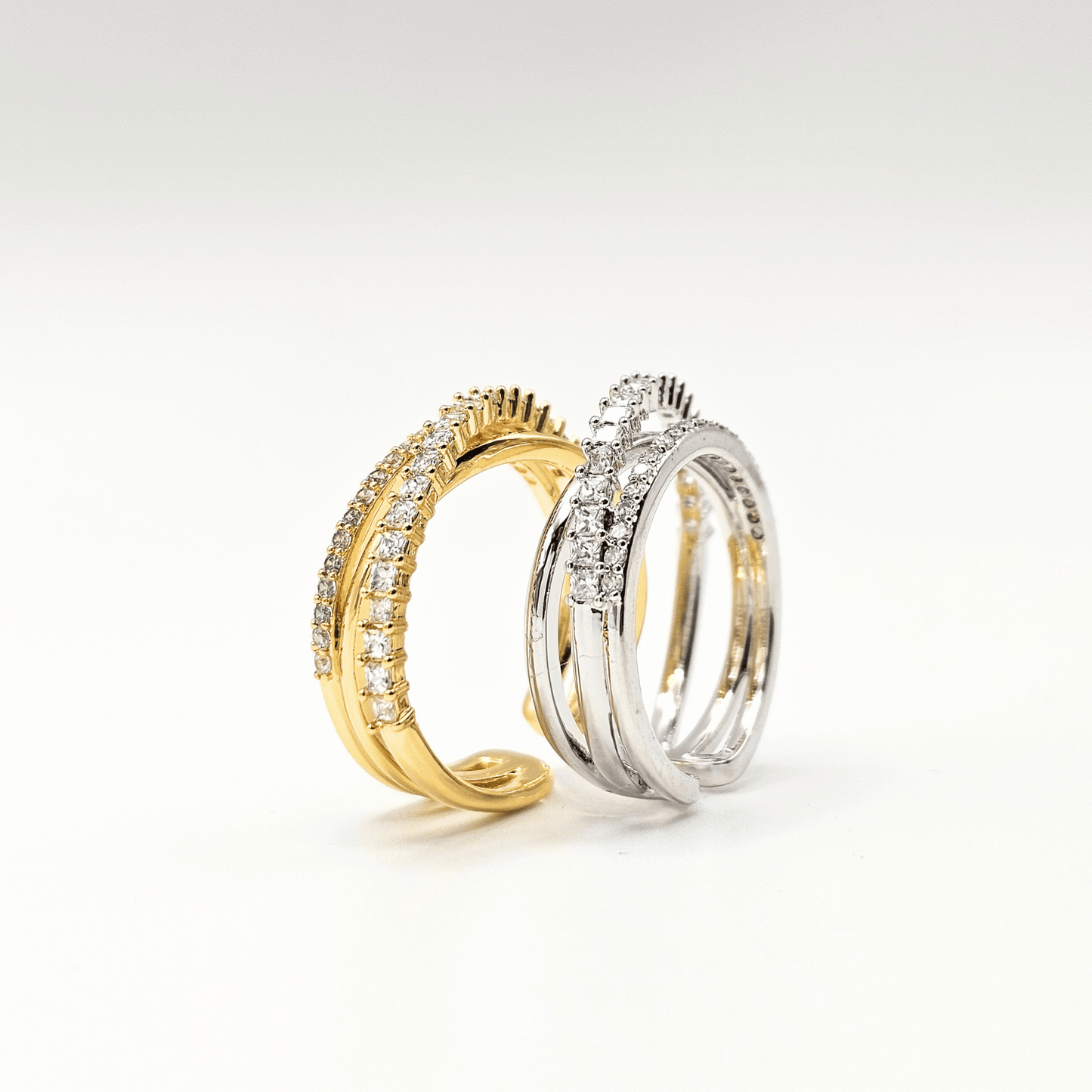 Chivelle Criss-Cross Sparkle Eternity Band