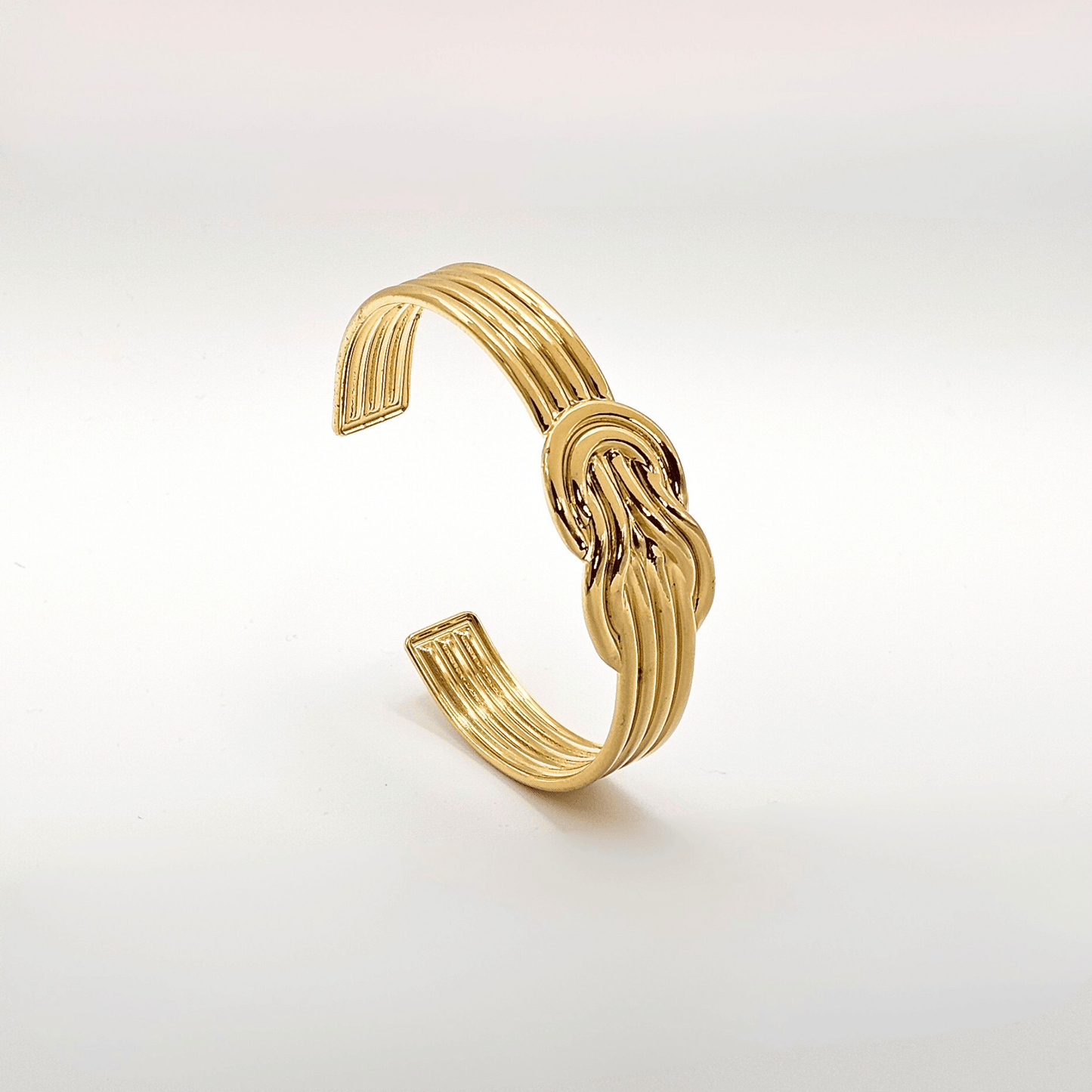 Golden Knot Cuff Bangle – 18K Gold Plated