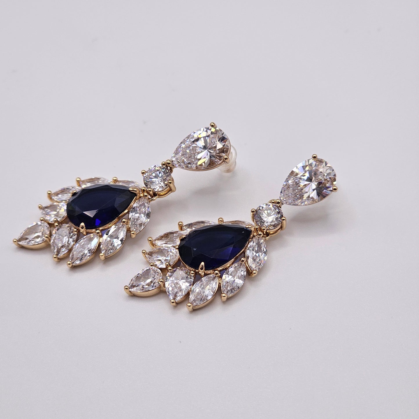 Chivelle Luxe Sapphire Radiance Drop Earrings