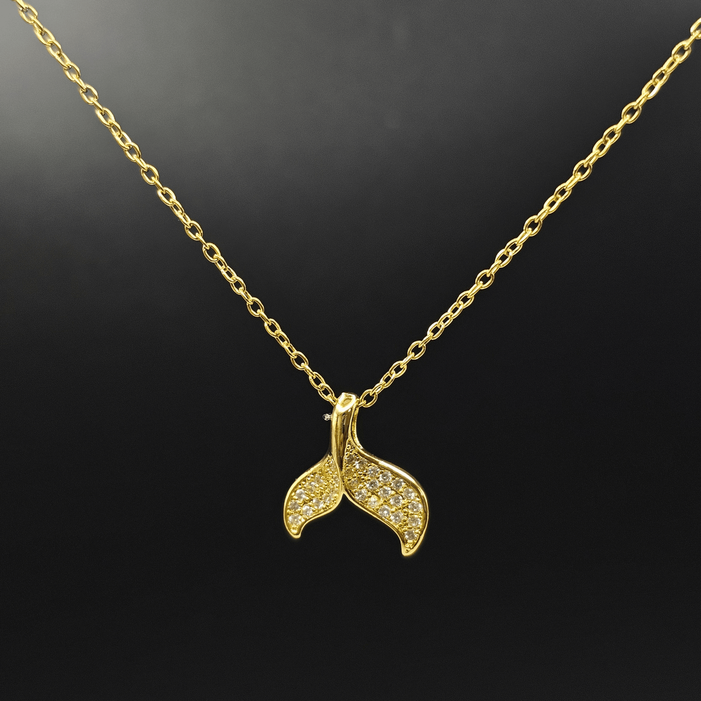 Marina Gold Whale Tail Pendant Necklace