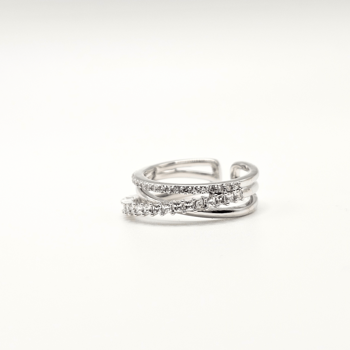 Chivelle Criss-Cross Sparkle Eternity Band