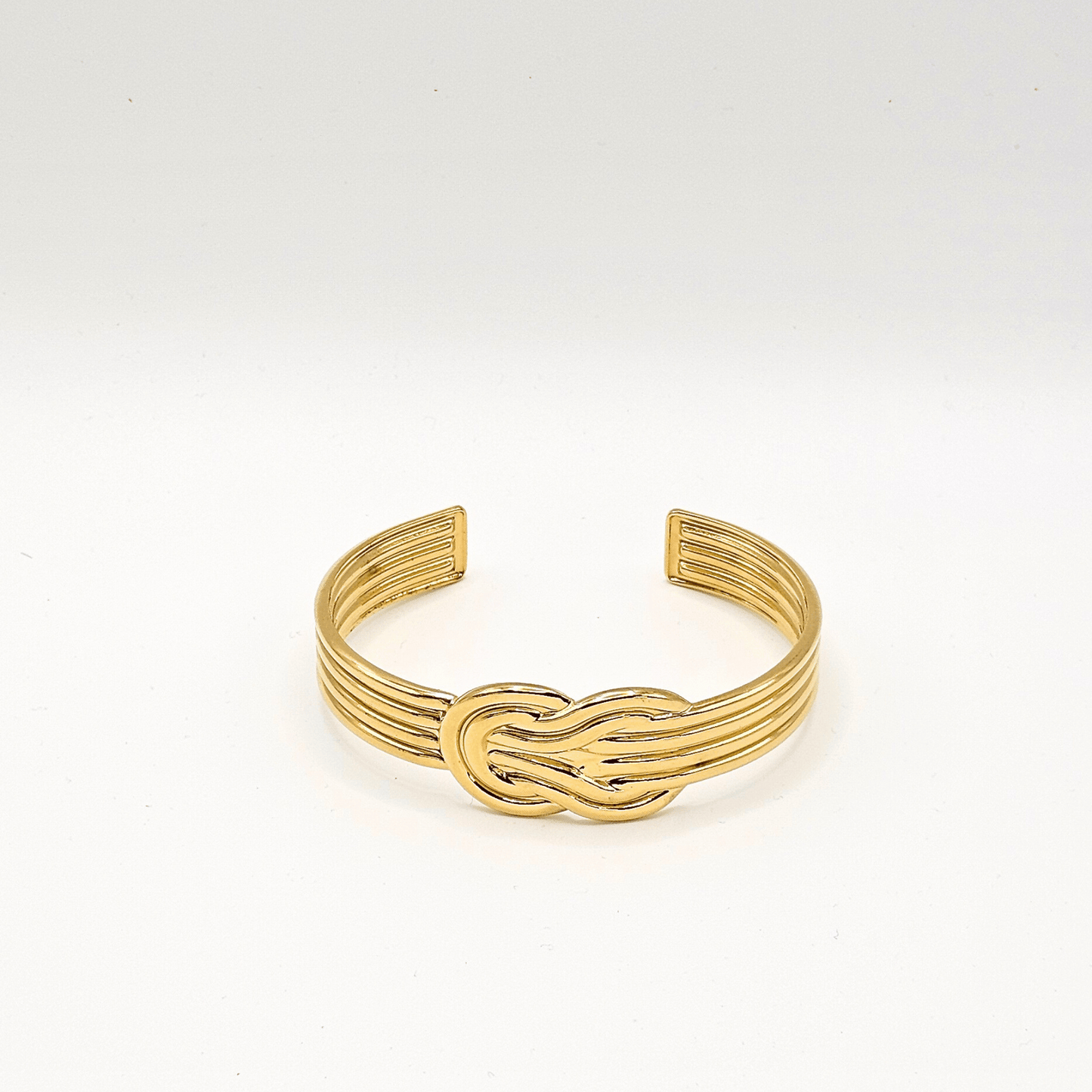 Golden Knot Cuff Bangle – 18K Gold Plated