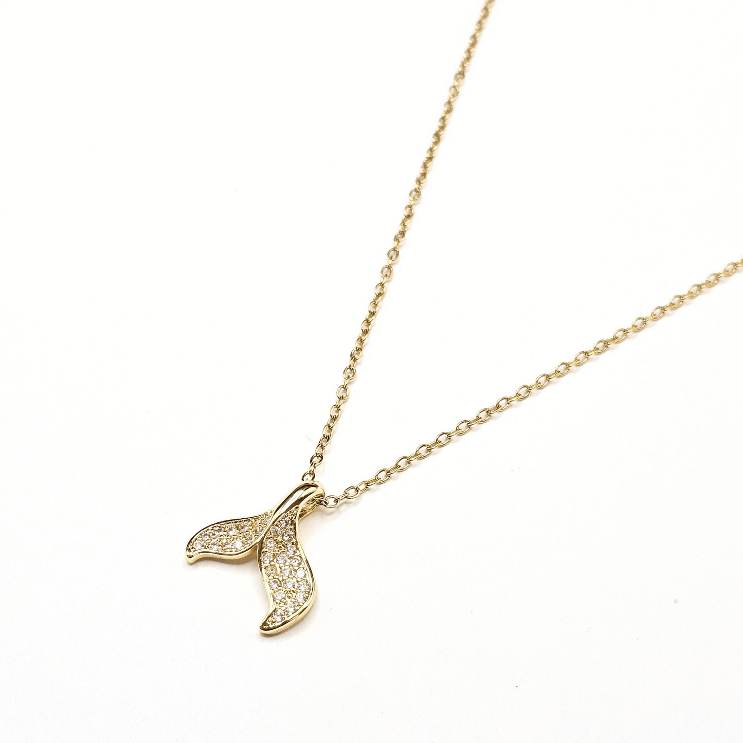 Marina Gold Whale Tail Pendant Necklace