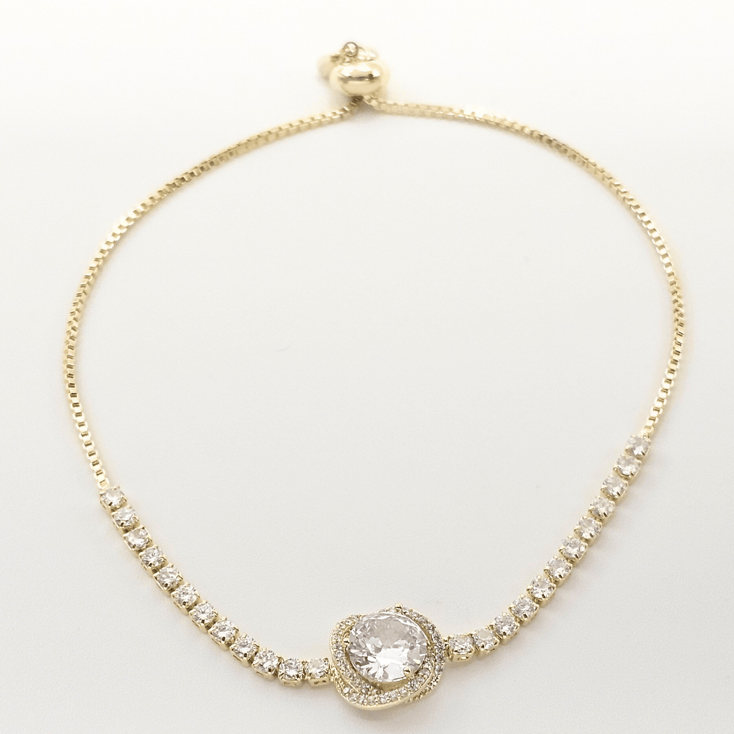 Radiance Bloom solitaire Adjustable Bracelet – Gold & Silver