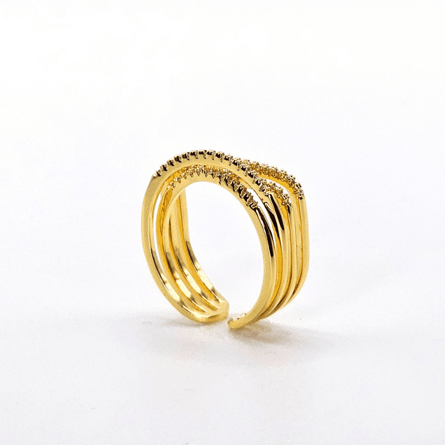 Chivelle Luxe Aurora Multi-Band Statement Ring