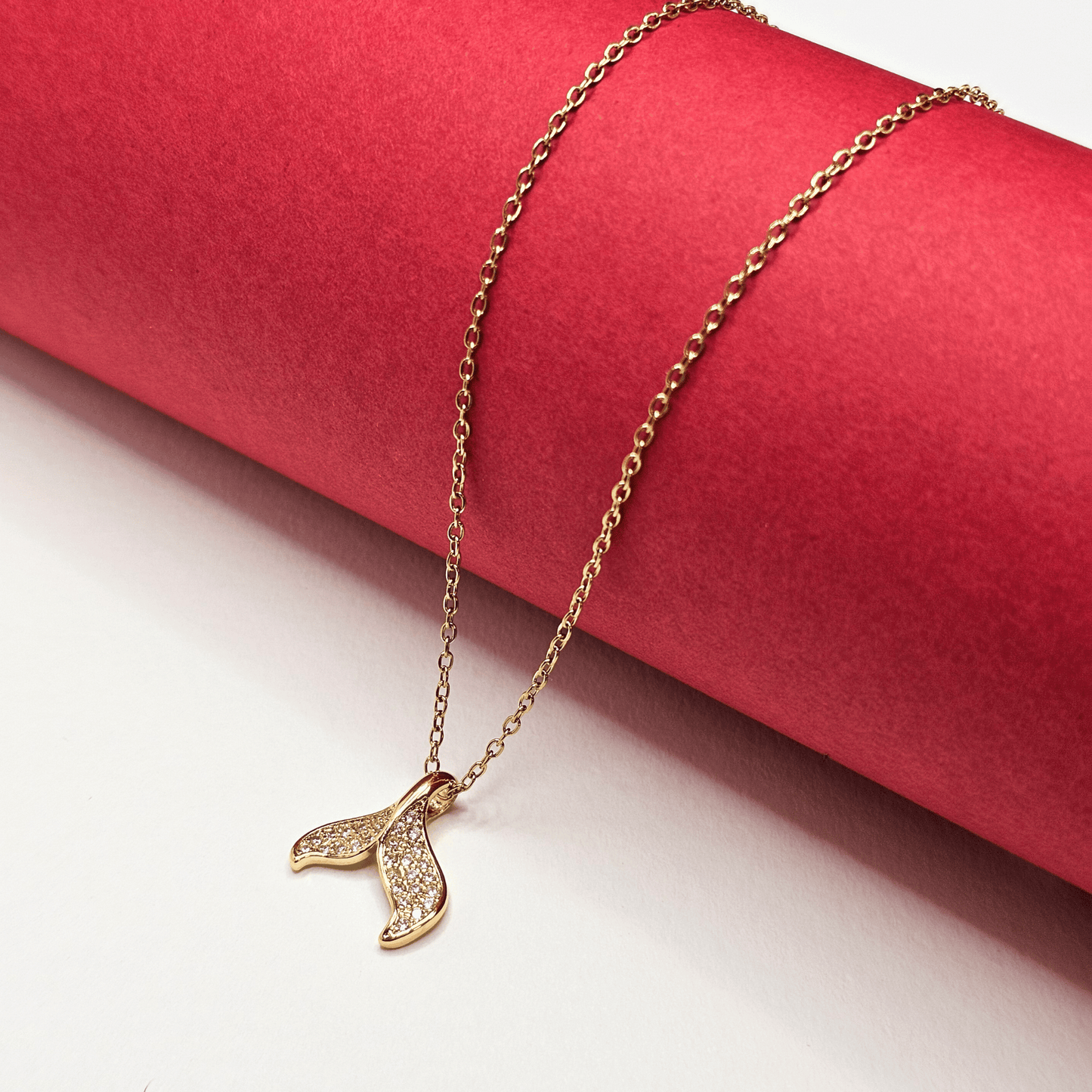 Marina Gold Whale Tail Pendant Necklace
