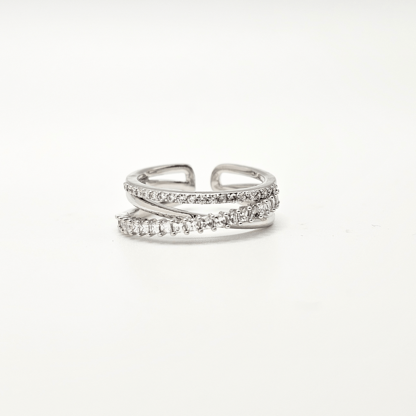 Chivelle Criss-Cross Sparkle Eternity Band