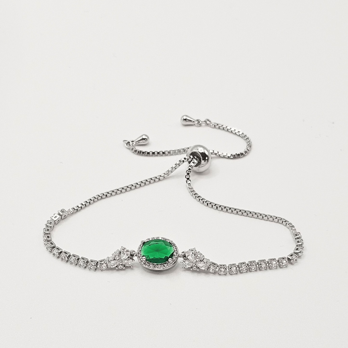 Royale Oval Adjustable Bracelet – Ruby-Red & Emerald-Green
