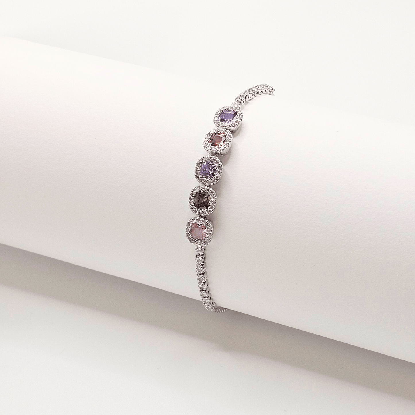 Aurora Cushion-Cut Adjustable Tennis Bracelet – Premium Everyday Collection