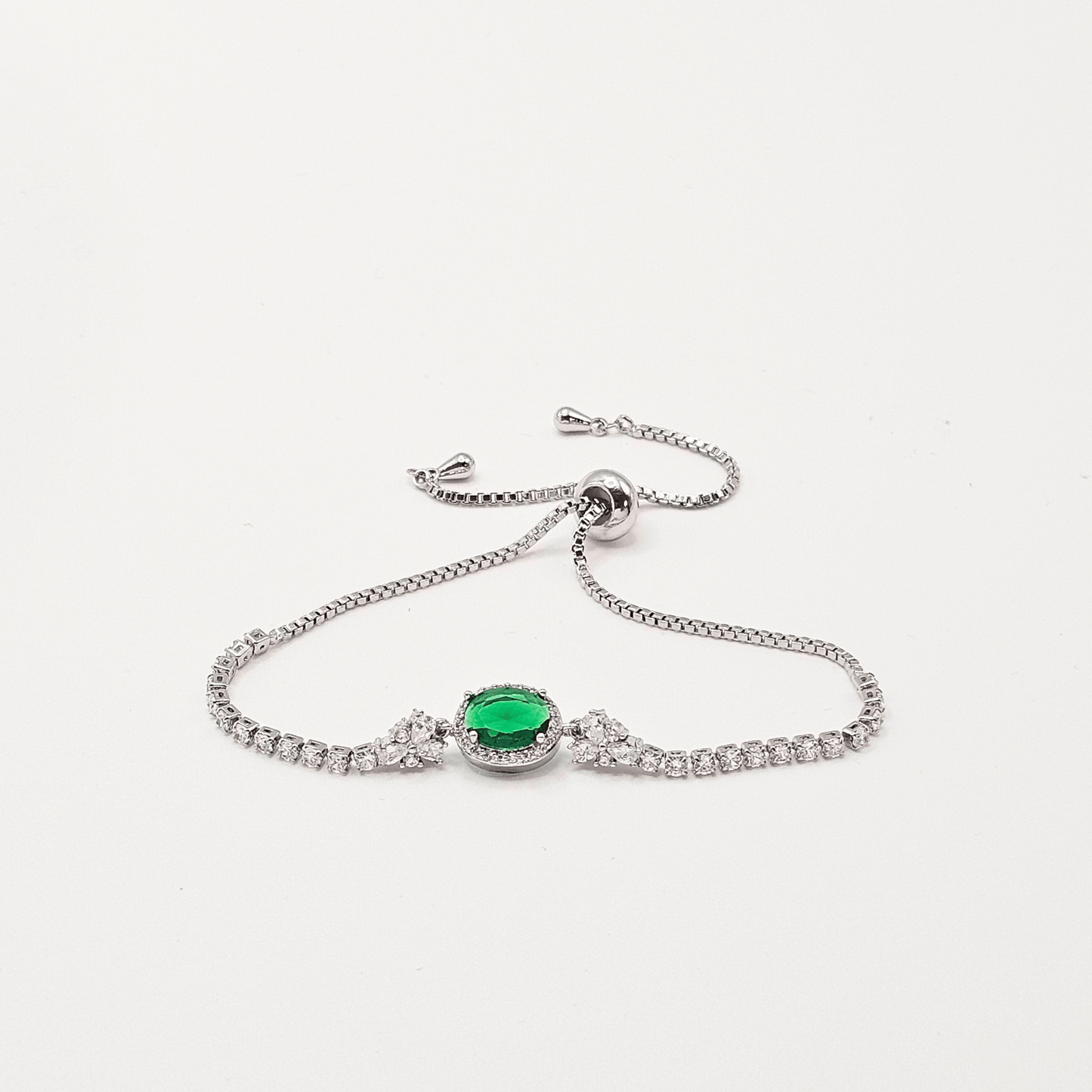 Royale Oval Adjustable Bracelet – Ruby-Red & Emerald-Green