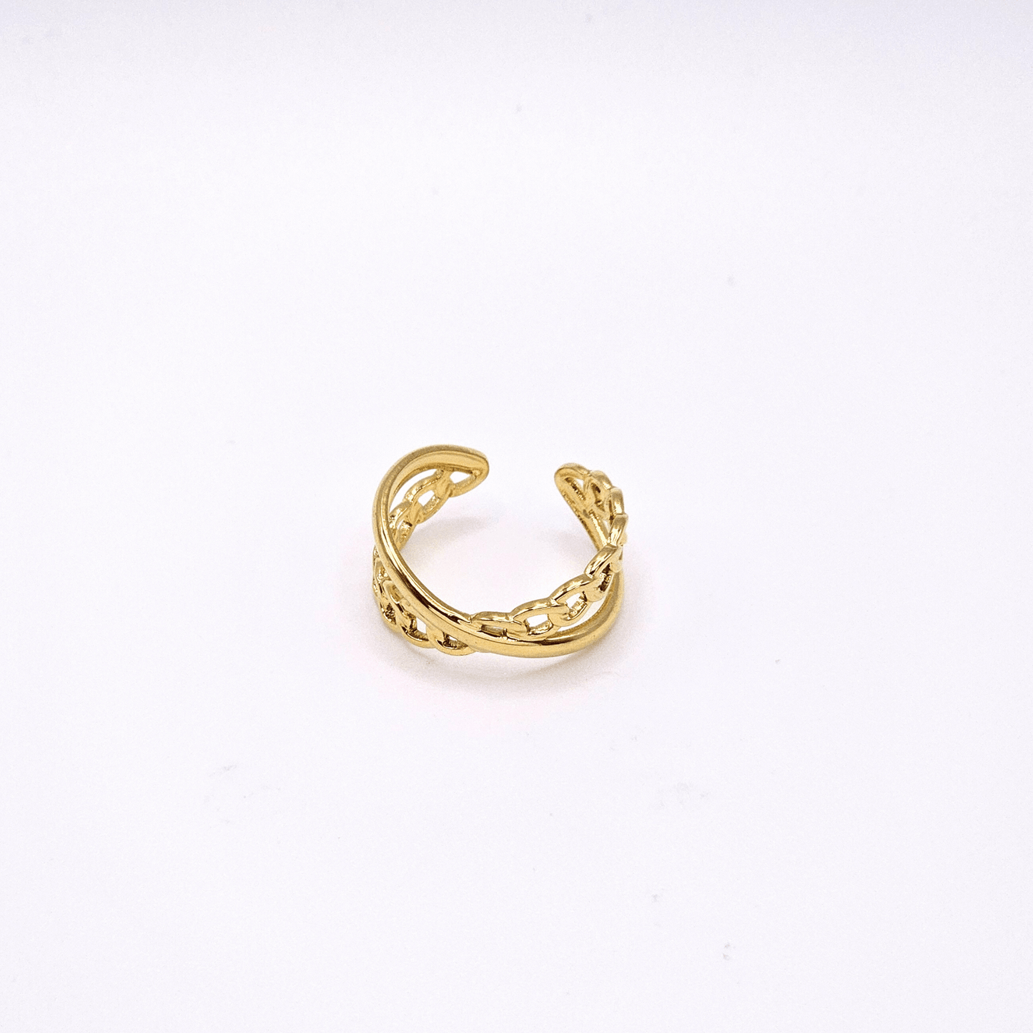 Chivelle Verona Dual Band Chain Statement Ring