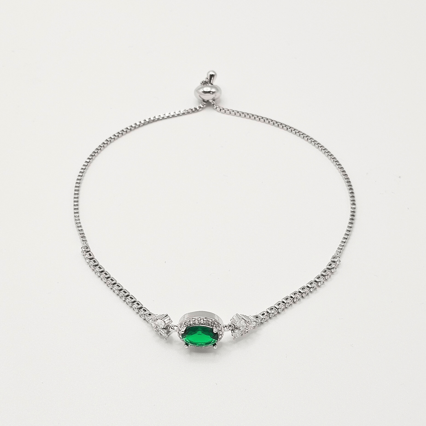 Royale Oval Adjustable Bracelet – Ruby-Red & Emerald-Green