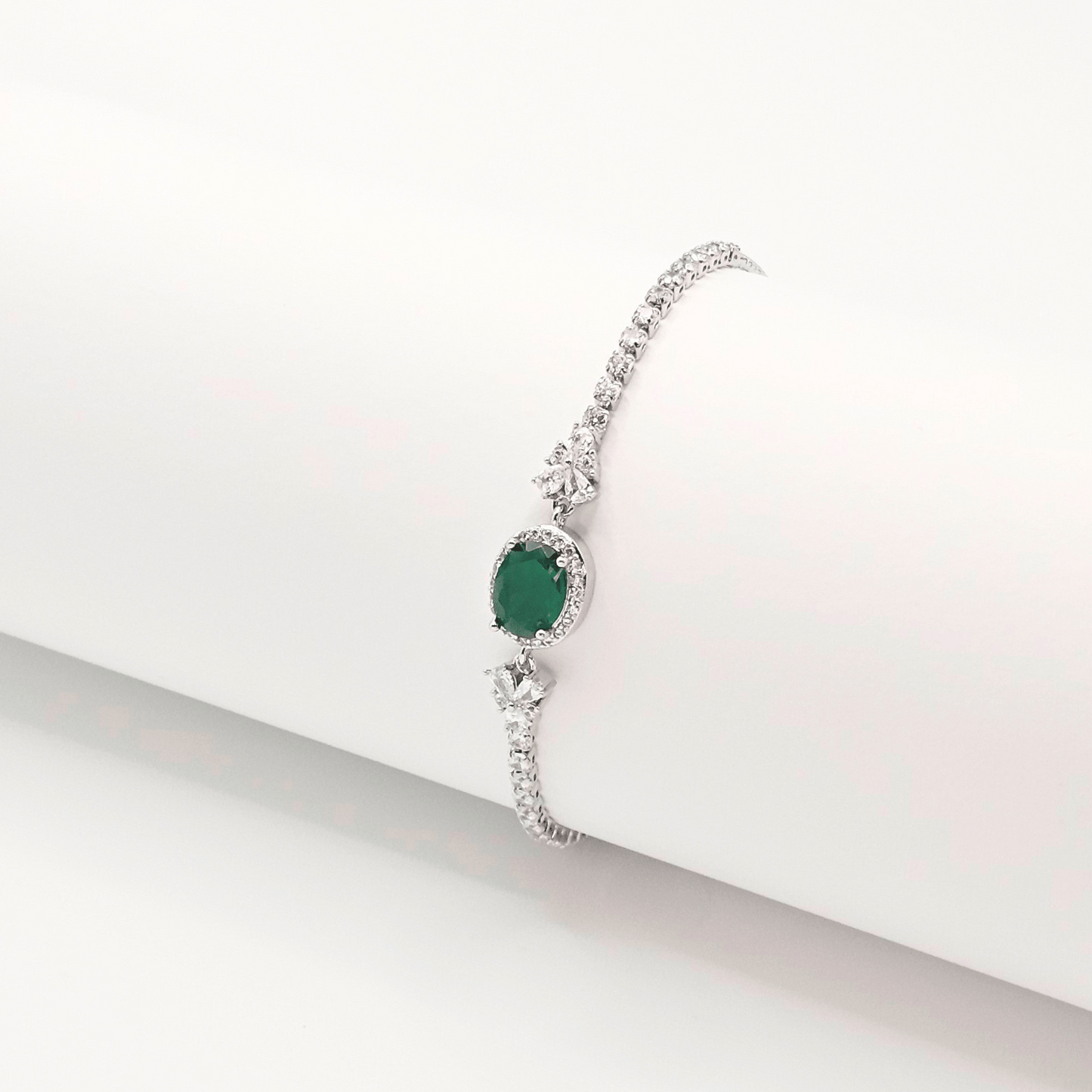 Royale Oval Adjustable Bracelet – Ruby-Red & Emerald-Green