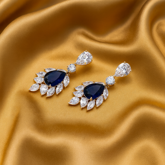 Chivelle Luxe Sapphire Radiance Drop Earrings
