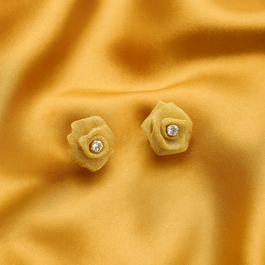 Chivelle Blooming Gold Rose Stud Earrings