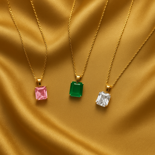 Radiance Emerald-Cut Crystal Pendant Necklace