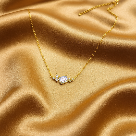 Aurielle Butterfly & Emerald-Cut Crystal Necklace