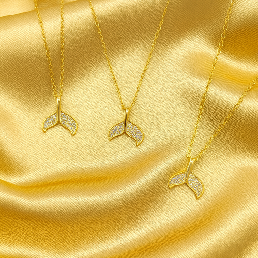 Marina Gold Whale Tail Pendant Necklace