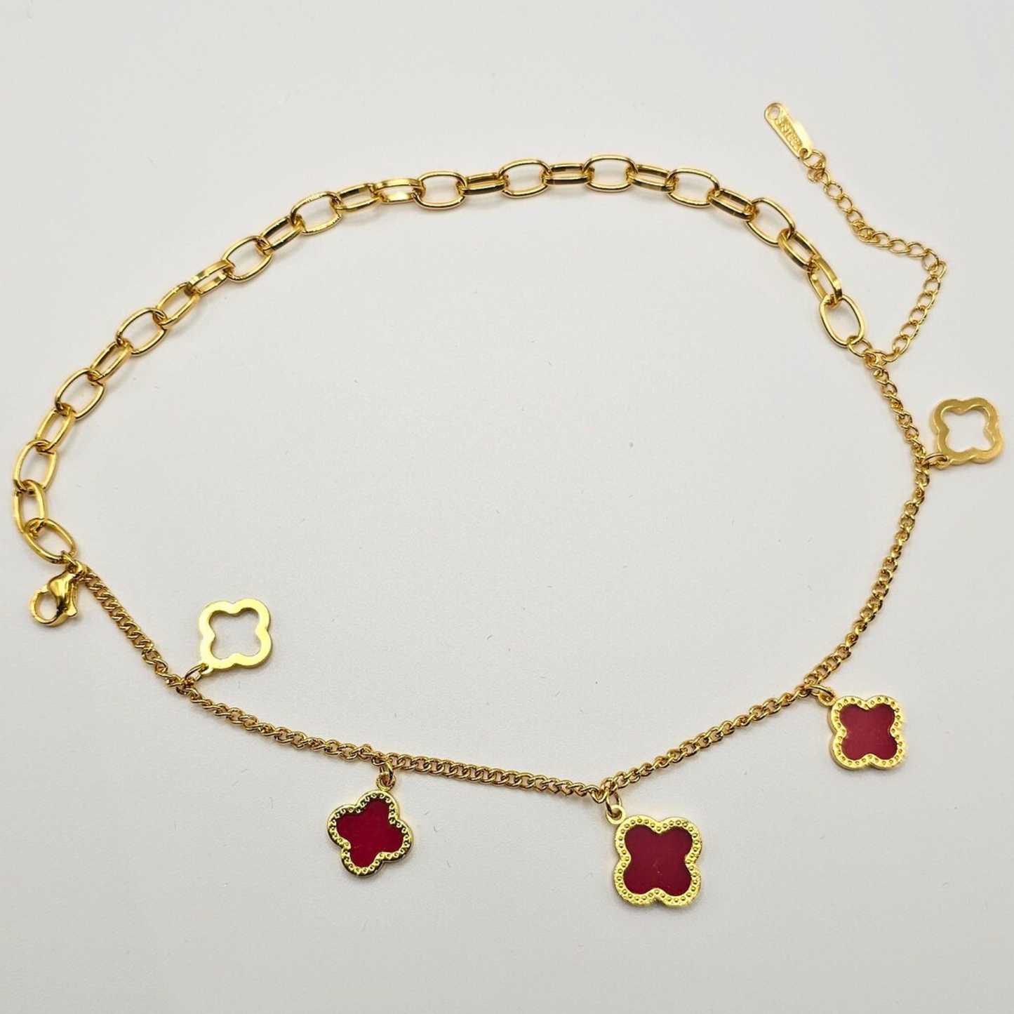 Chivelle Clover Charm Chain Bracelet – Luxe Edition
