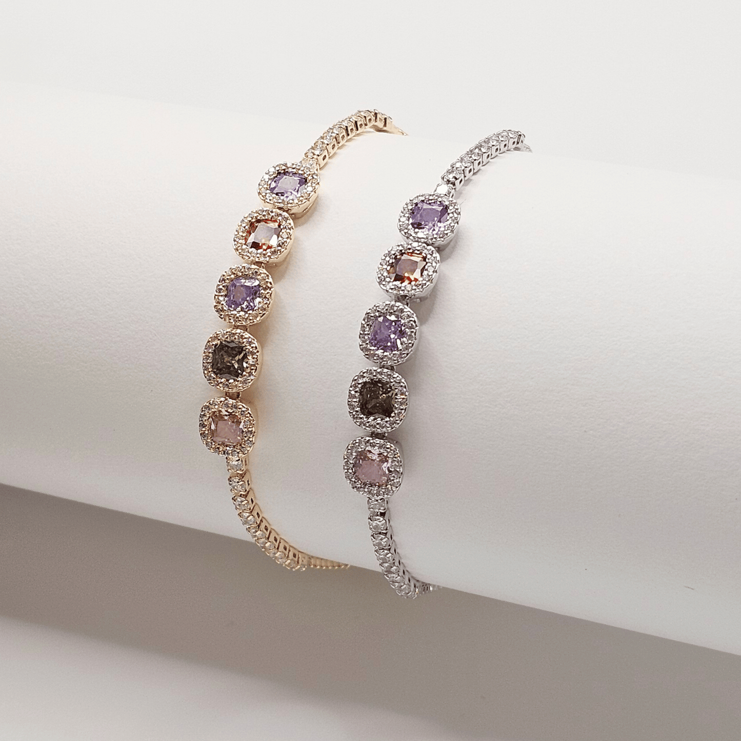 Aurora Cushion-Cut Adjustable Tennis Bracelet – Premium Everyday Collection