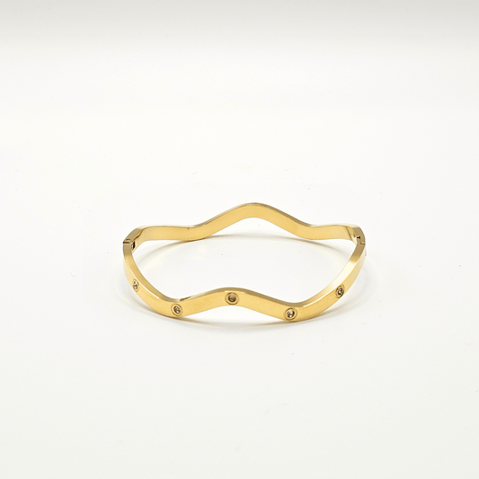 Ondulé Wave Crystal Cuff Bangle