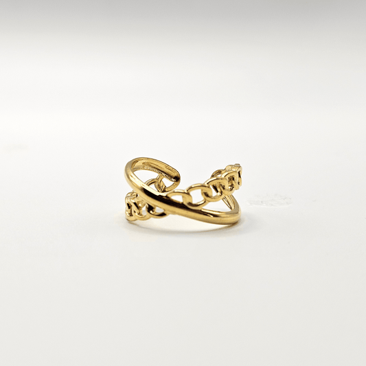 Chivelle Verona Dual Band Chain Statement Ring