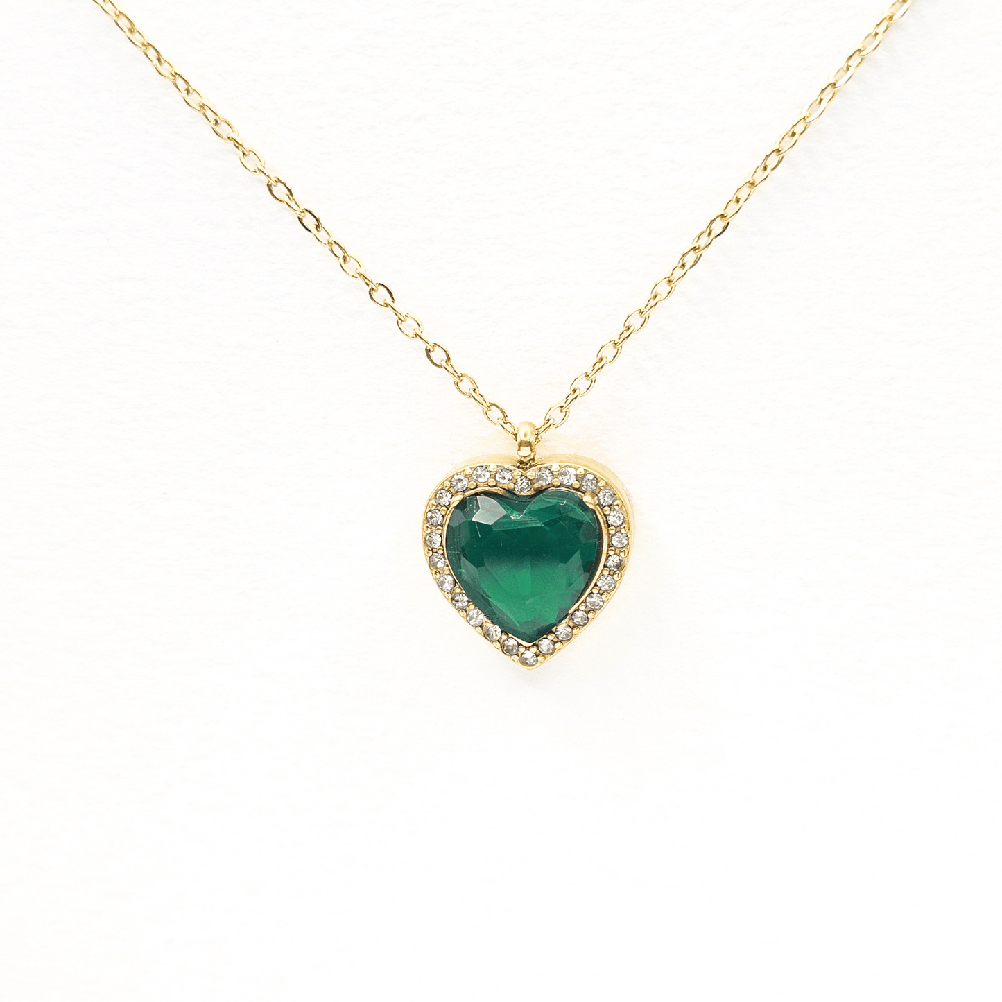 Emerelle Emerald Heart Crystal Statement Necklace