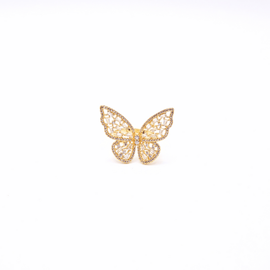 Chivelle Luxe Collection – Golden Butterfly Statement Ring