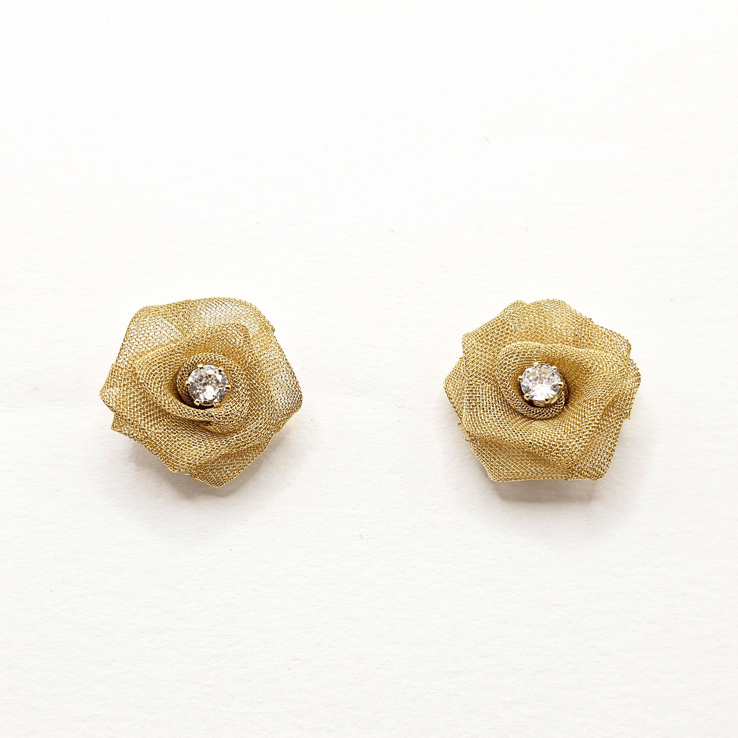 Chivelle Blooming Gold Rose Stud Earrings