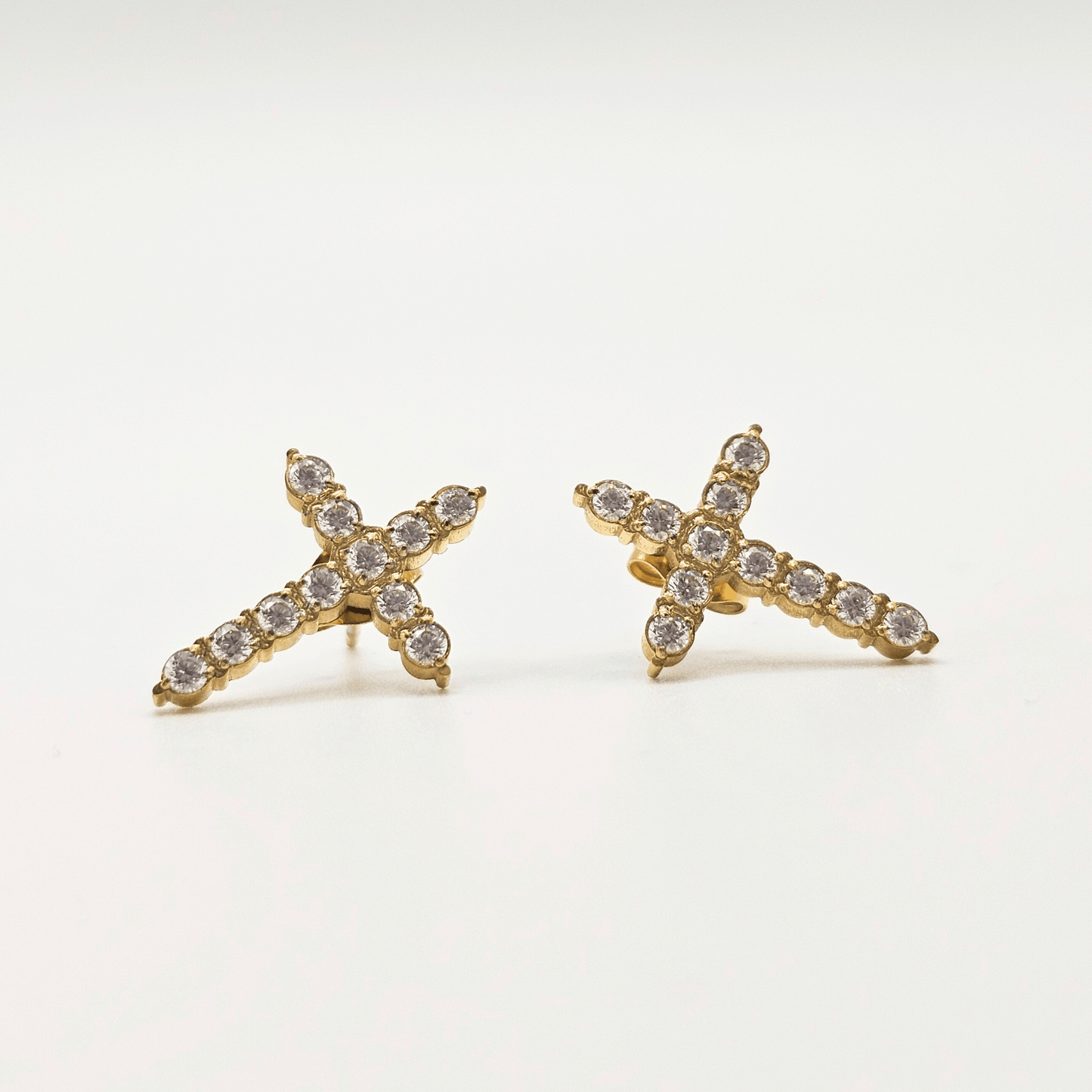 Chivelle Luxe Cross Diamond Stud Earrings