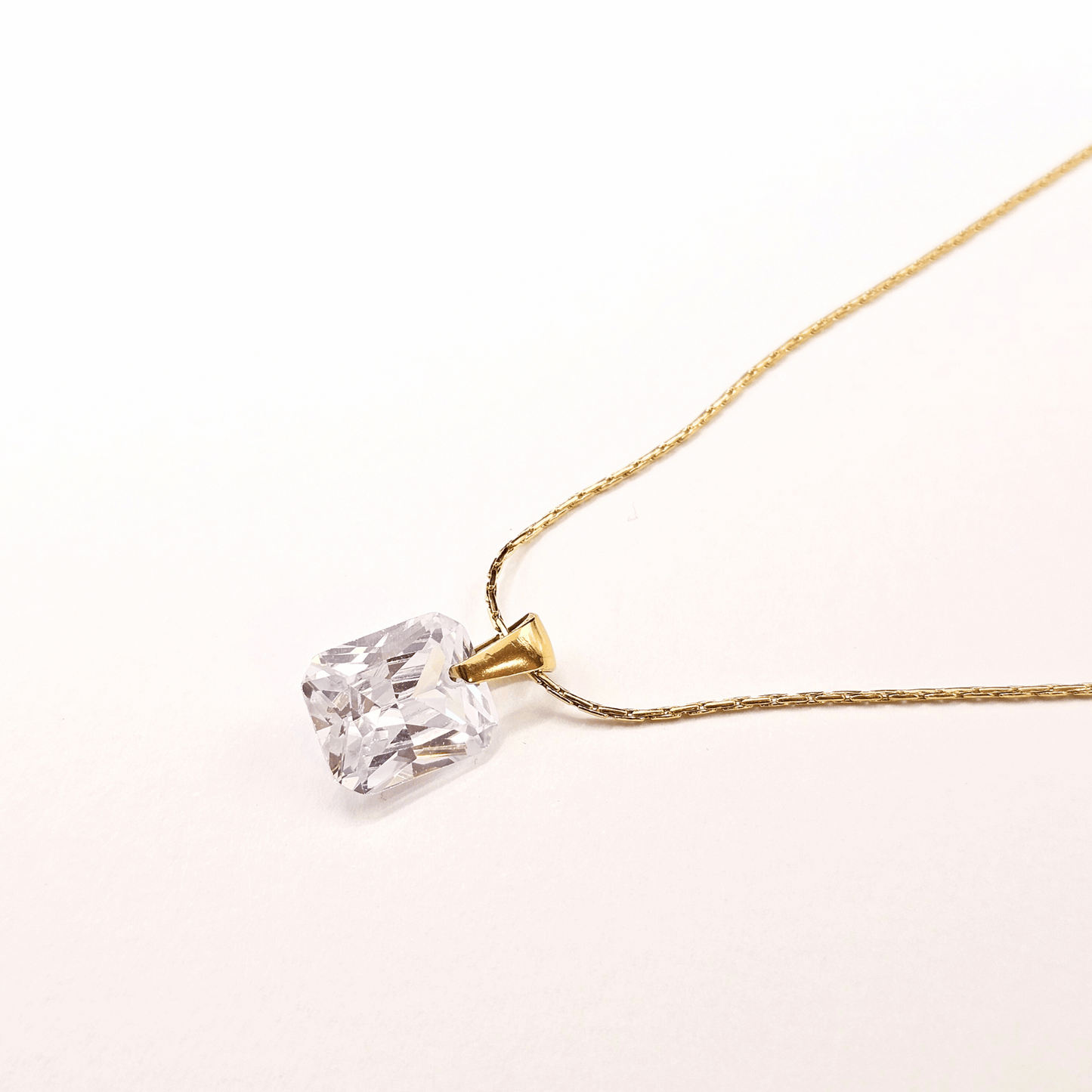 Radiance Emerald-Cut Crystal Pendant Necklace