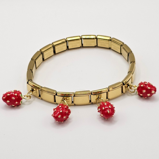 Strawberry Charm Bracelet – 18K Gold Plated