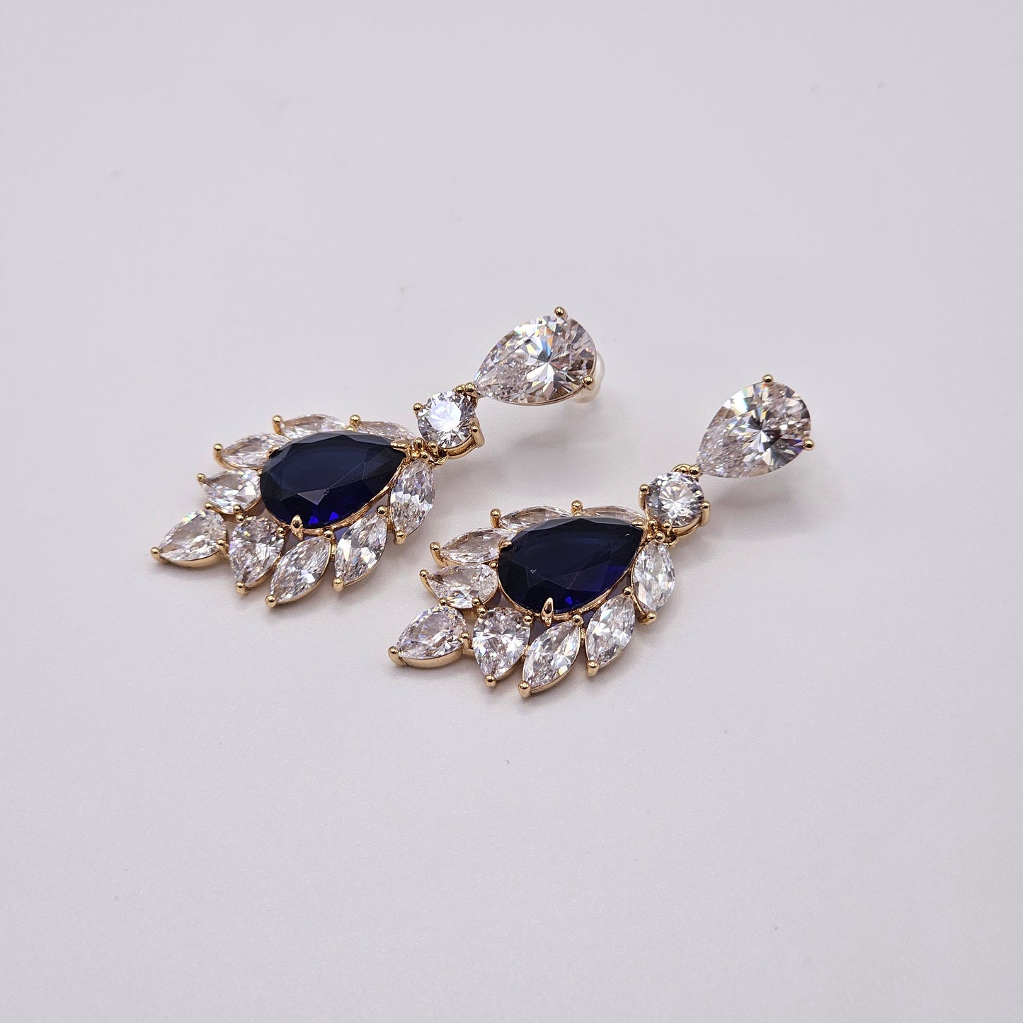 Chivelle Luxe Sapphire Radiance Drop Earrings