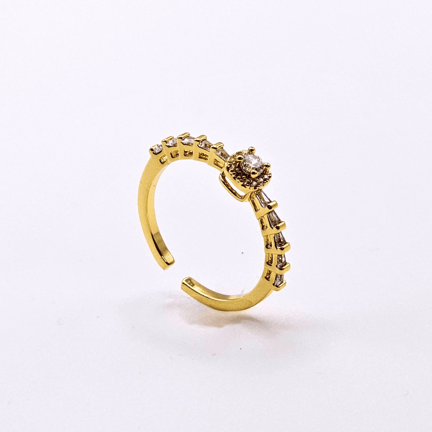 Aurora Solitaire Gold-Plated Ring