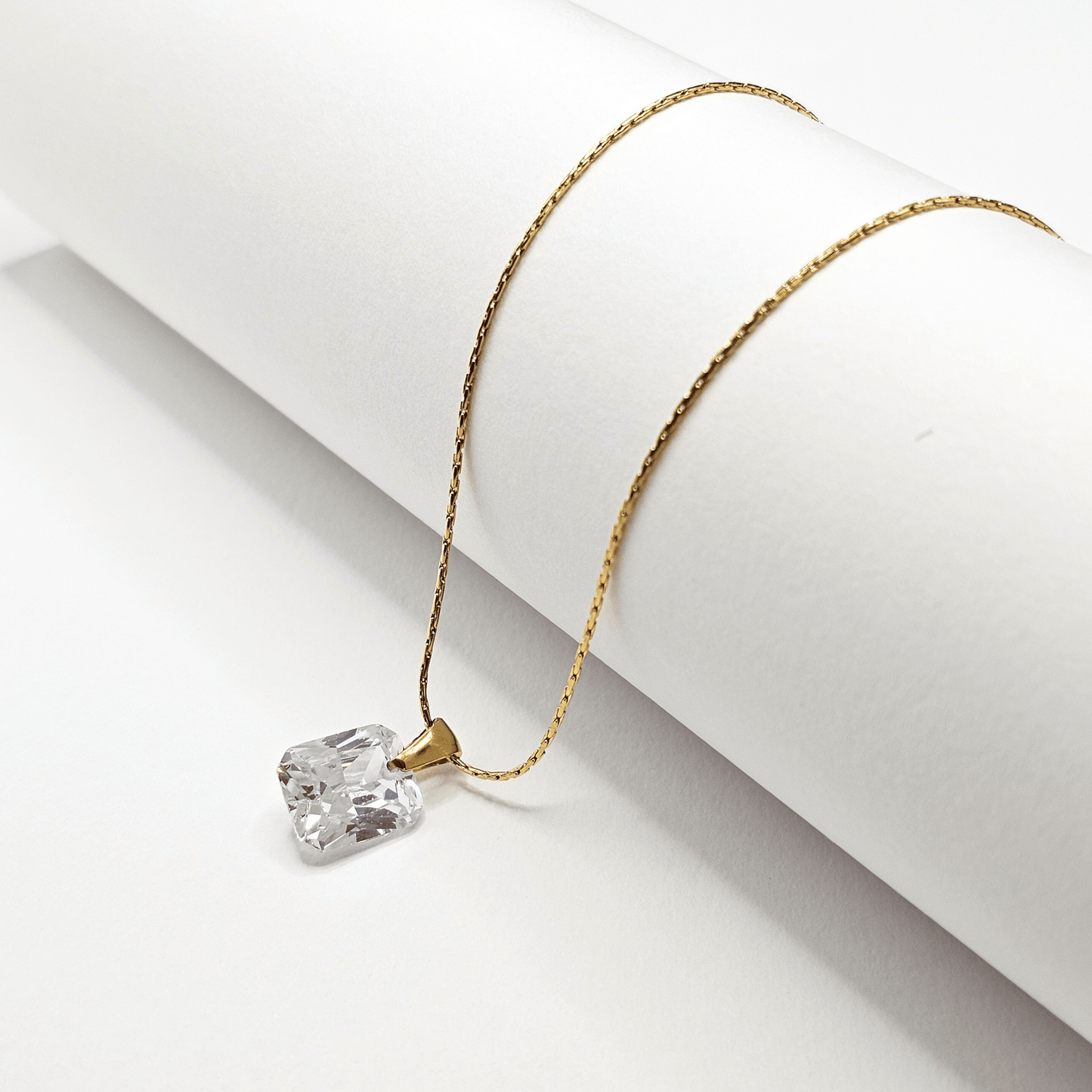 Radiance Emerald-Cut Crystal Pendant Necklace