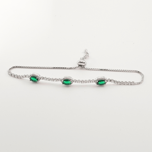 Regalia Oval Luxe Adjustable Bracelet – Emerald-Green