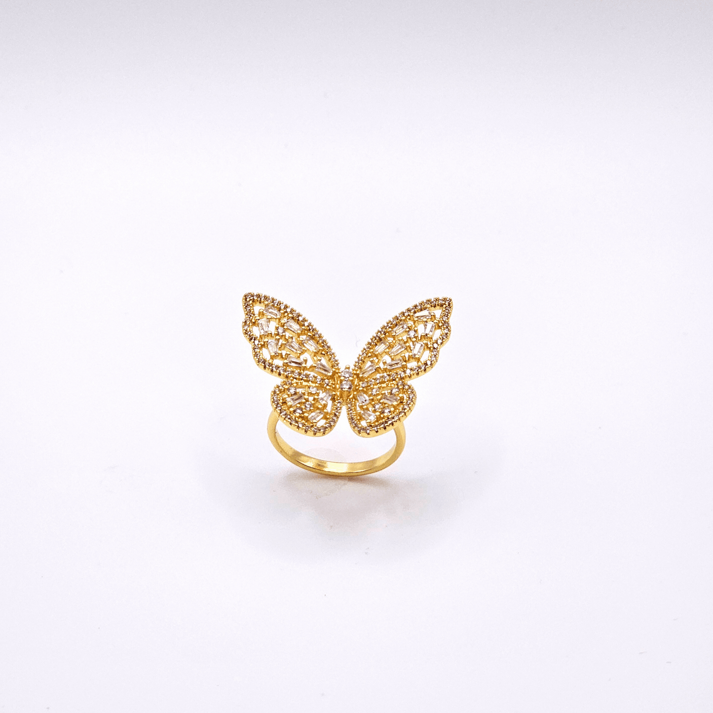 Chivelle Luxe Collection – Golden Butterfly Statement Ring