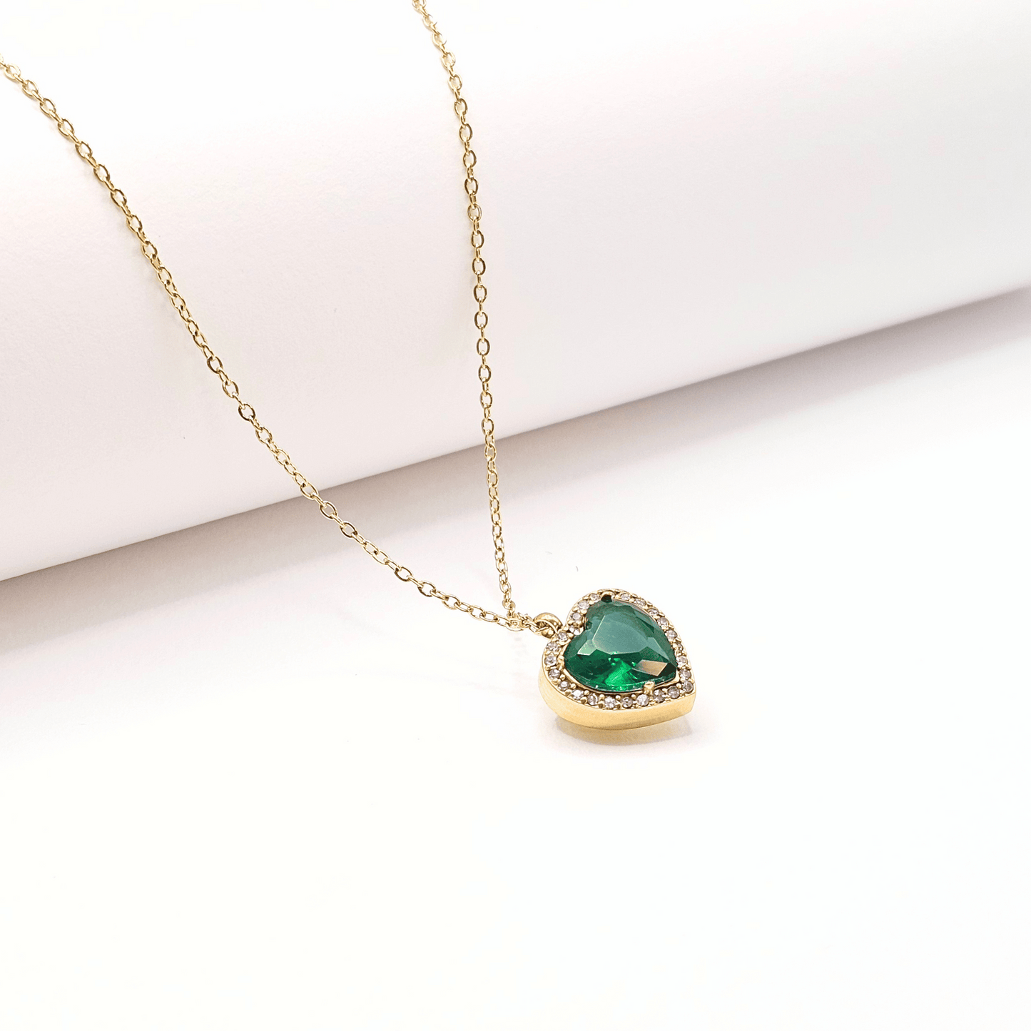 Emerelle Emerald Heart Crystal Statement Necklace