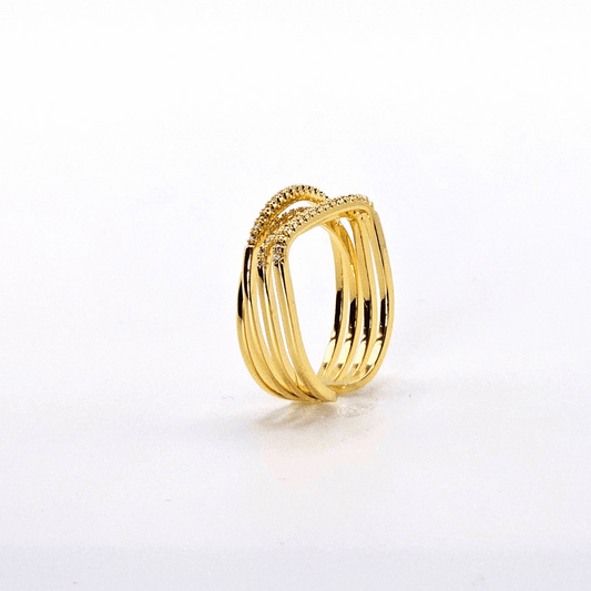 Chivelle Luxe Aurora Multi-Band Statement Ring