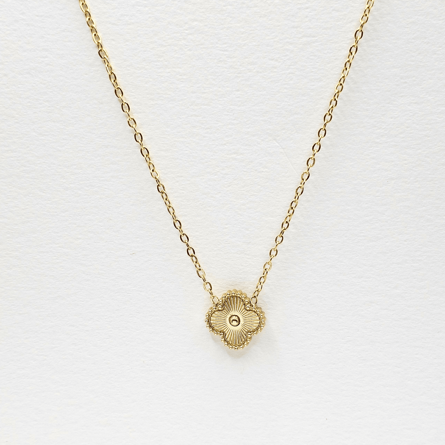 Chivelle Clover Pendant Necklace – Gold, White, Black & Orange