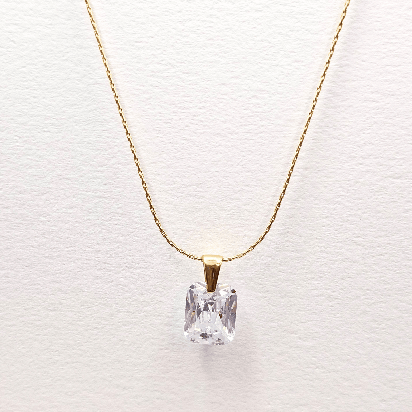Radiance Emerald-Cut Crystal Pendant Necklace