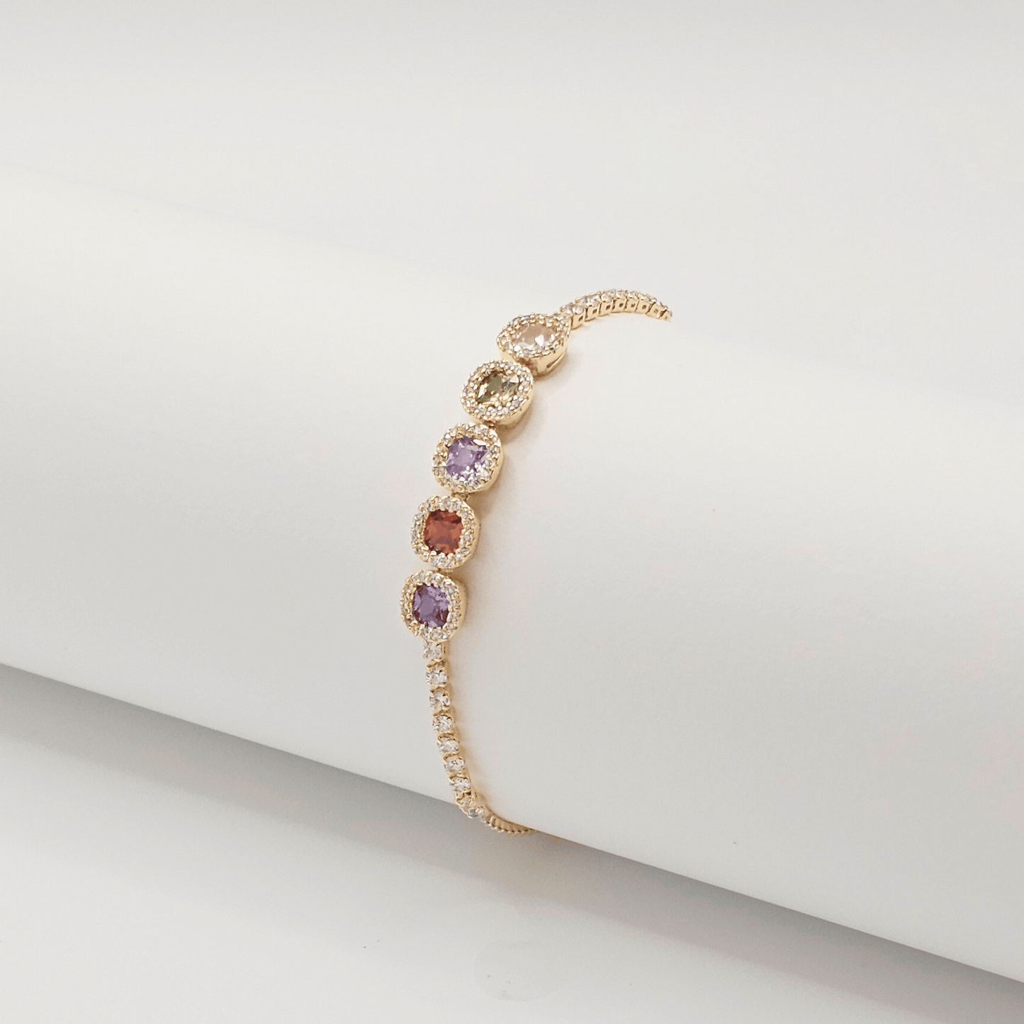 Aurora Cushion-Cut Adjustable Tennis Bracelet – Premium Everyday Collection