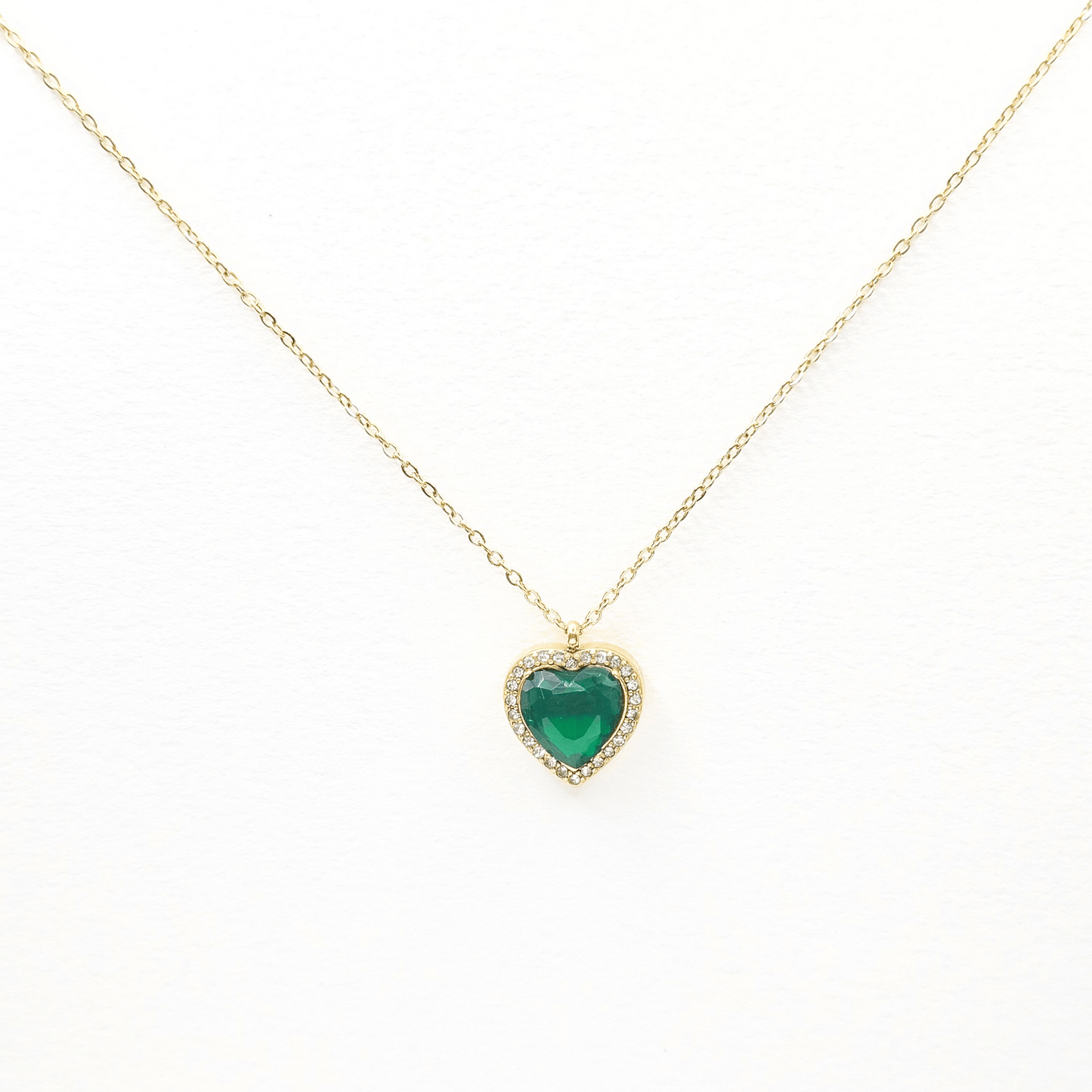 Emerelle Emerald Heart Crystal Statement Necklace
