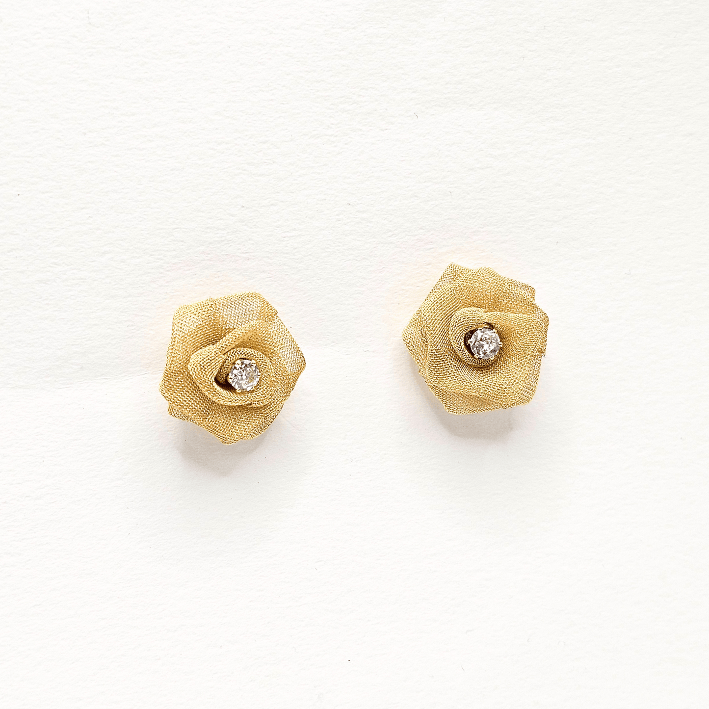 Chivelle Blooming Gold Rose Stud Earrings