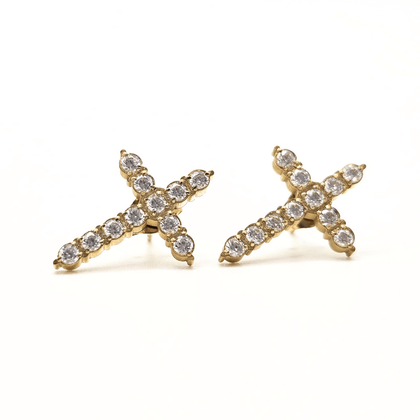 Chivelle Luxe Cross Diamond Stud Earrings