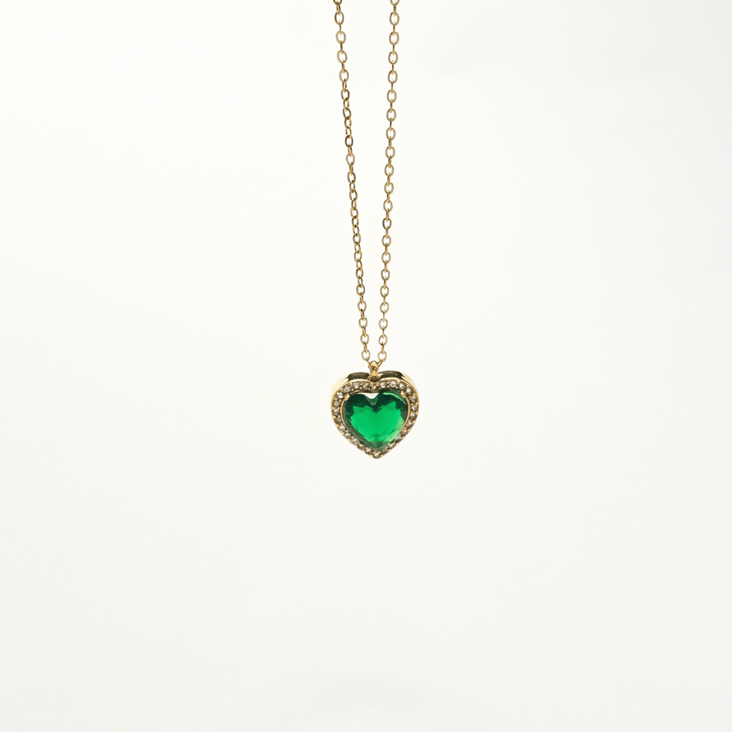 Emerelle Emerald Heart Crystal Statement Necklace
