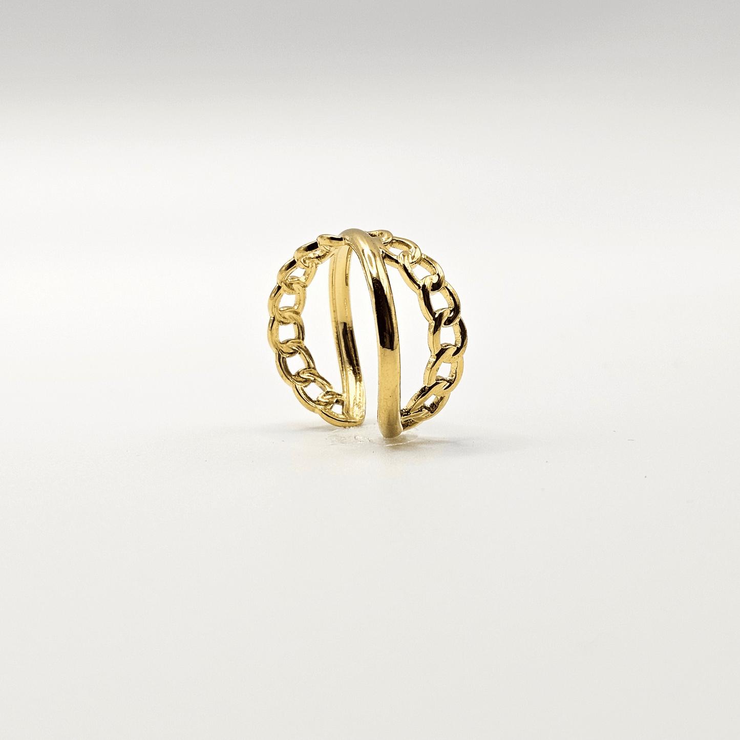 Chivelle Verona Dual Band Chain Statement Ring