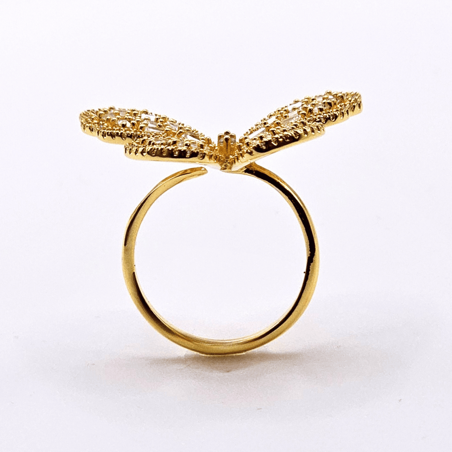 Chivelle Luxe Collection – Golden Butterfly Statement Ring