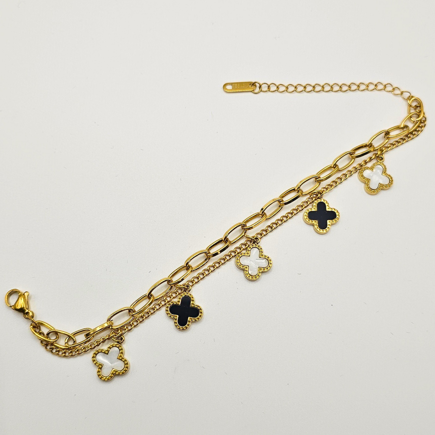 Chivelle Clover Charm Chain Bracelet – Luxe Edition