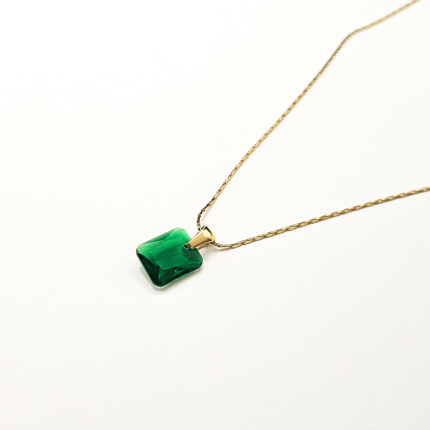 Radiance Emerald-Cut Crystal Pendant Necklace